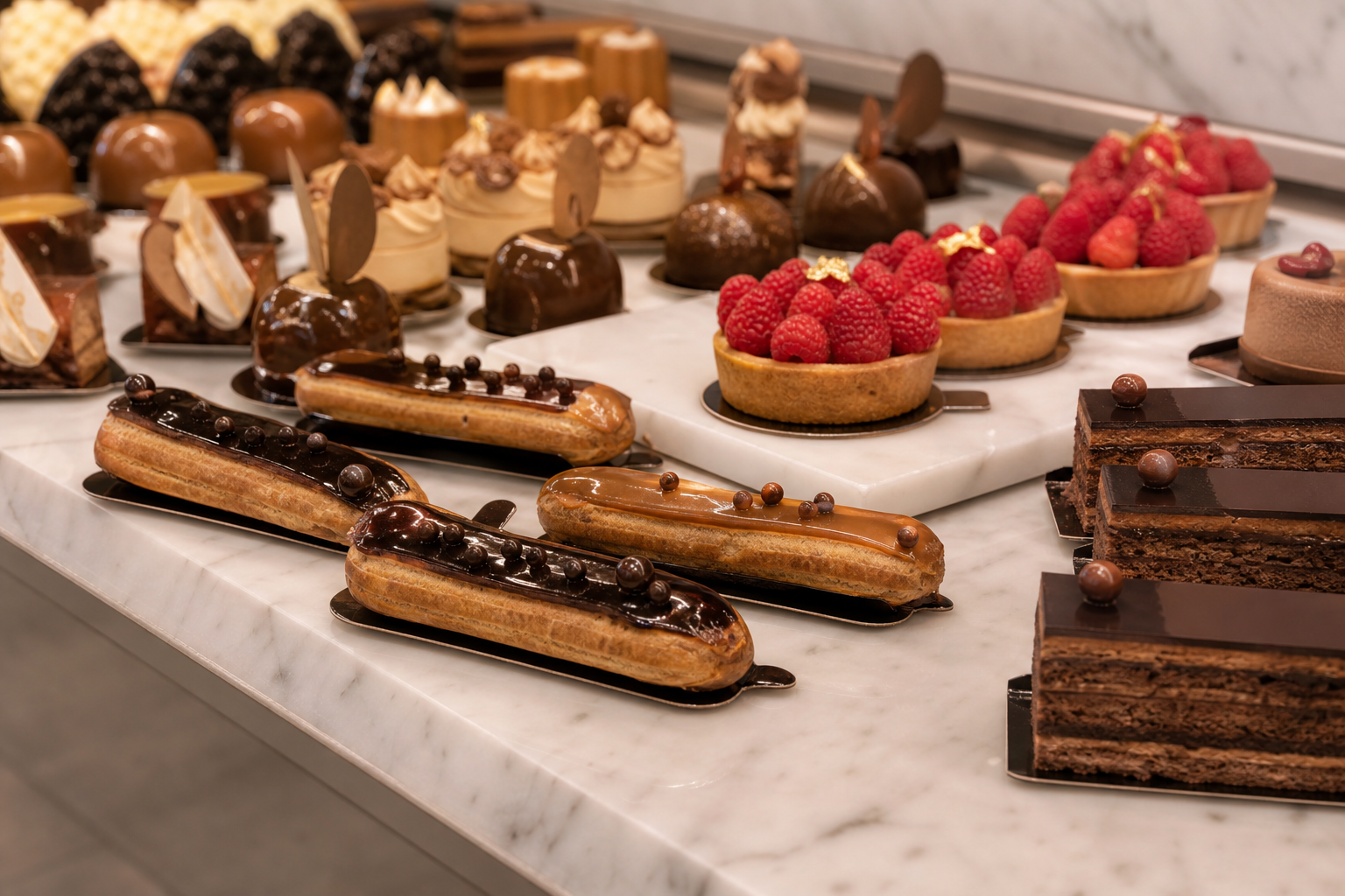 Assorted pastries on display